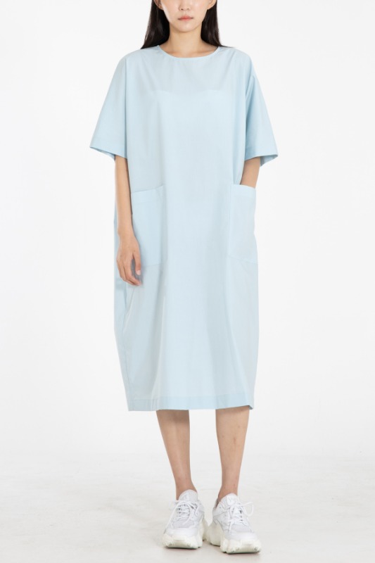 WRD043 크리스피 코튼 포켓 드레스(SKY BLUE)