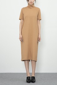 WRD052 파인 코튼 풀오버 숏 슬리브 드레스 (우드)